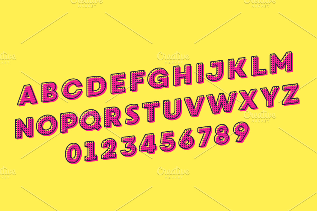 Colorful Vintage Pop Font, an Object Graphic by Black White Mouse Design (Photo 2 of 3)