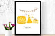 Birthday elements in watercolor set, an Object Illustration by RimzStudio (Thumbnail 2 of 3)
