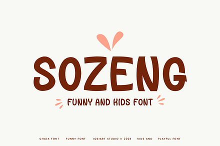 Sozeng - Funny & Kids Font, a Sans Serif Font by Iqsiart Studio