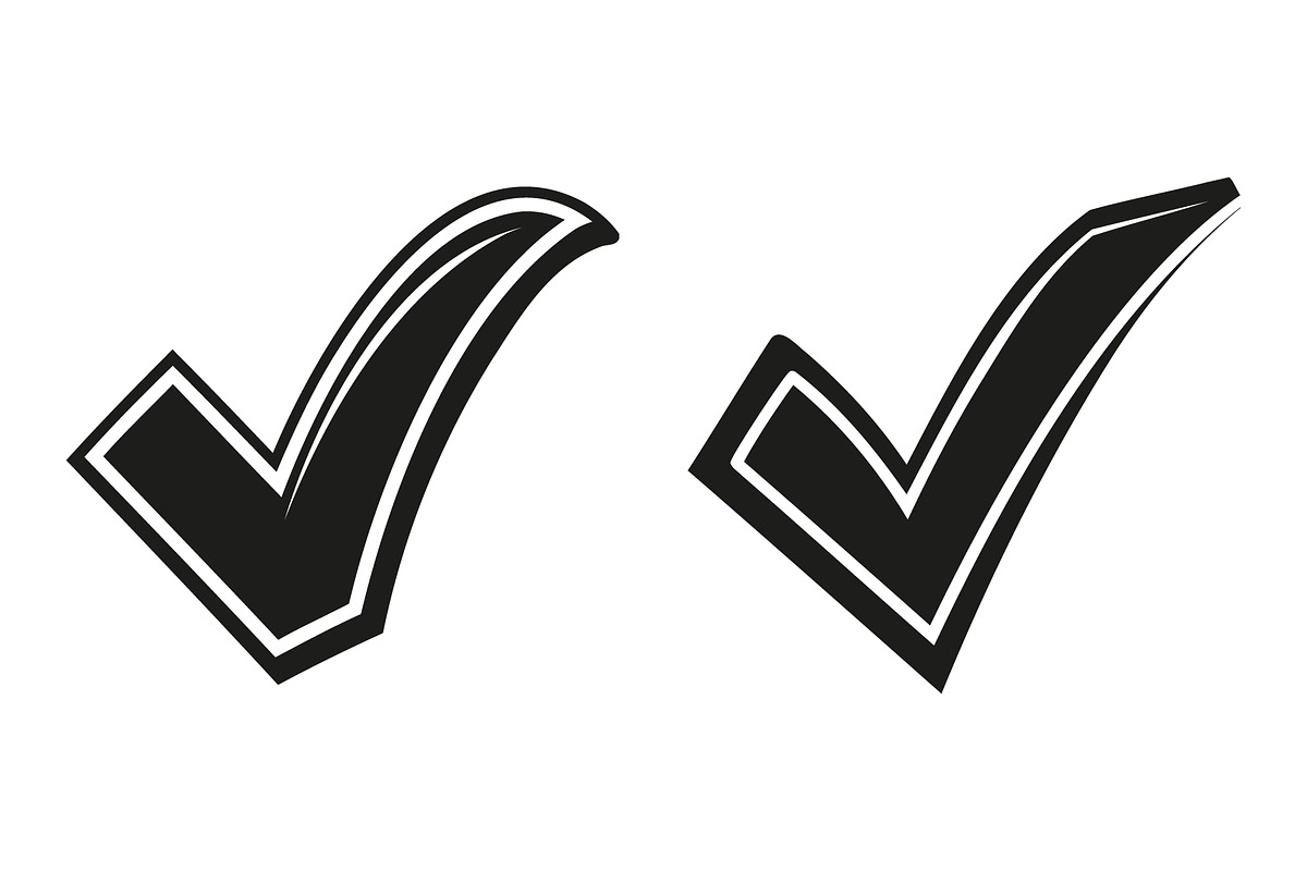 A pair of bordered black check marks, an Object Graphic by Billah Hub