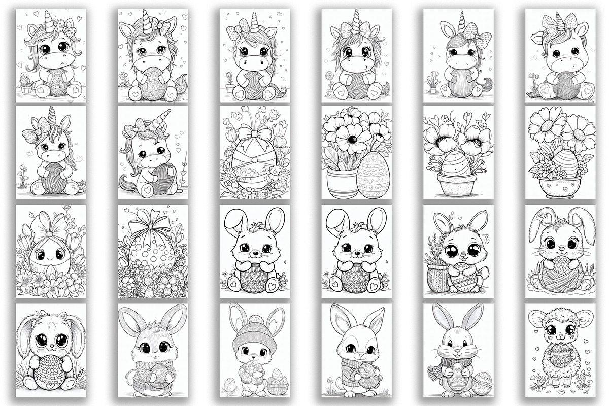 Cute animals |Easter Coloring, an Animal Illustration by ElenazlataArt (Photo 4 of 5)