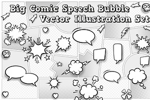 Vector Comic Speech Bubble Set