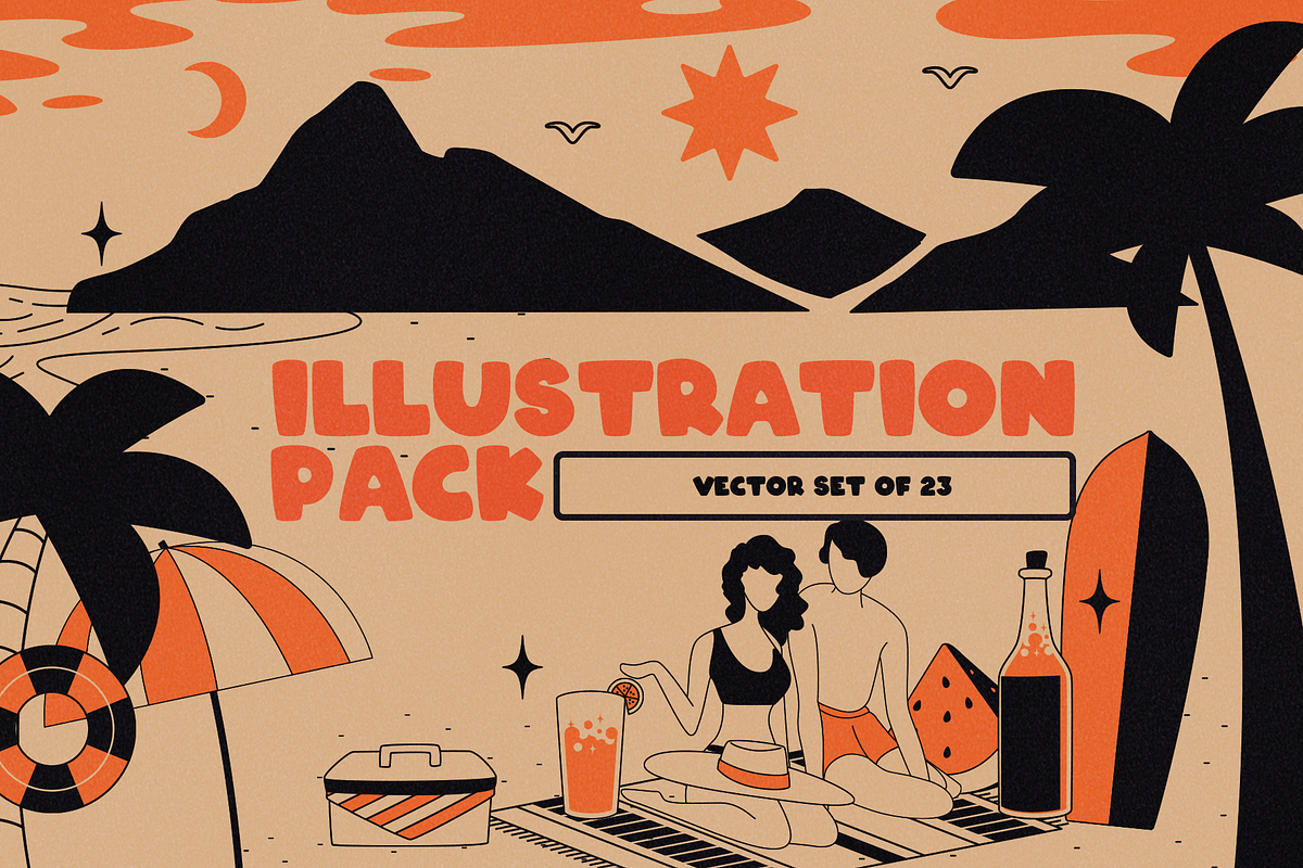 Vacation Illustrations Pack, a Branding & Logo Template by Creathift (Photo 1 of 5)