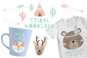 Tribal Woodland Set Pastel