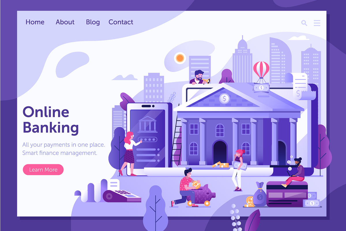 Online Banking Web Illustrations, a Finance Illustration by Alex Krugli (Photo 14 of 14)