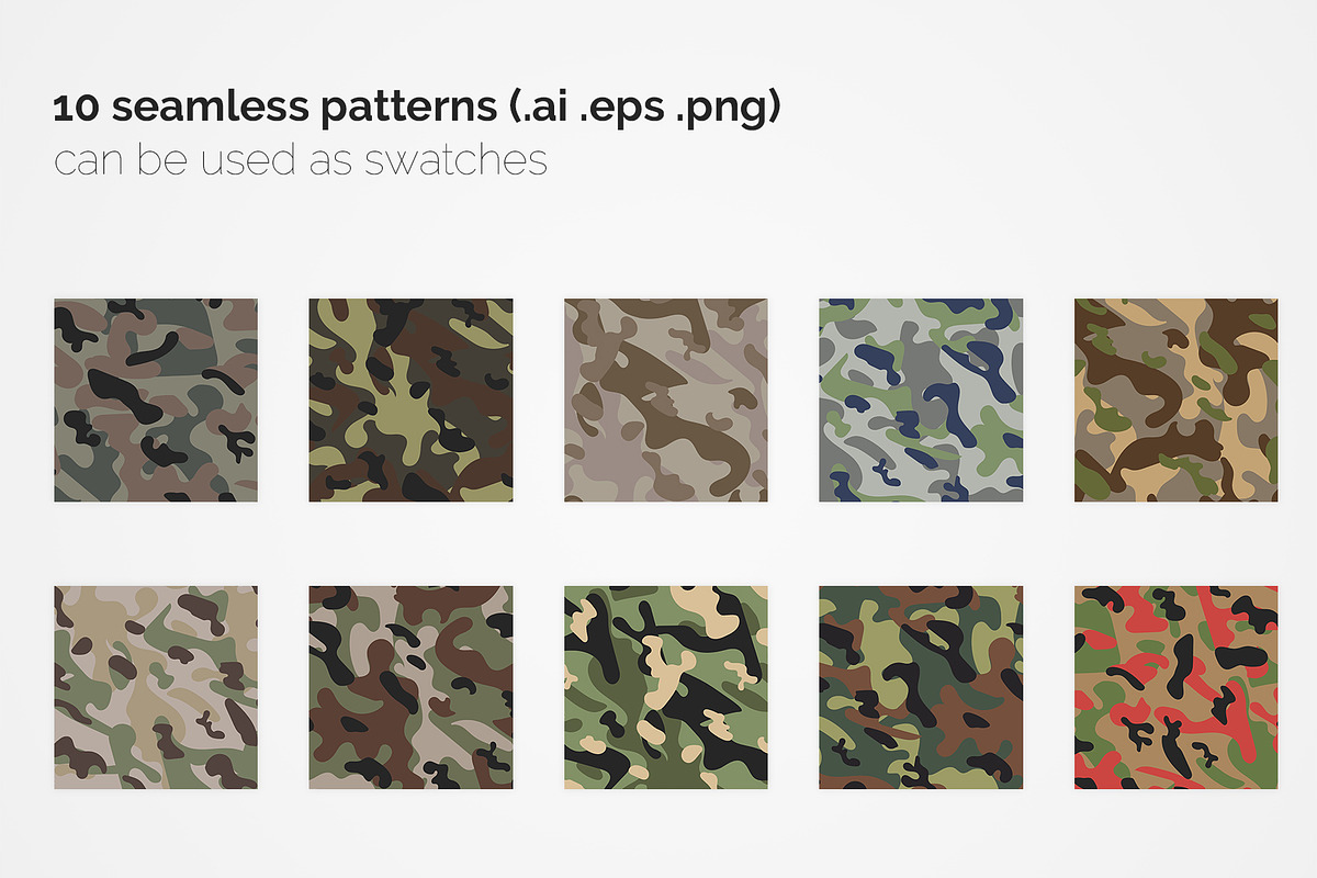 German Camouflage Seamless Patterns, a Pattern Graphic by 3Y_Design (Photo 2 of 6)