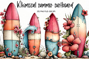 Whimsical summer surfboard clipart, an Illustration by Designworld (Thumbnail 1 of 8)
