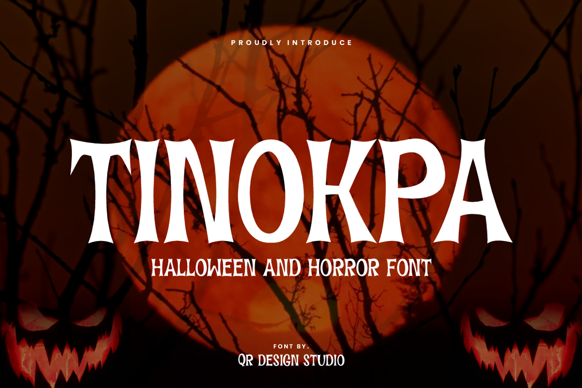 Tinokpa - Halloween Font, a Blackletter Font by QR Design Studio (Photo 1 of 11)