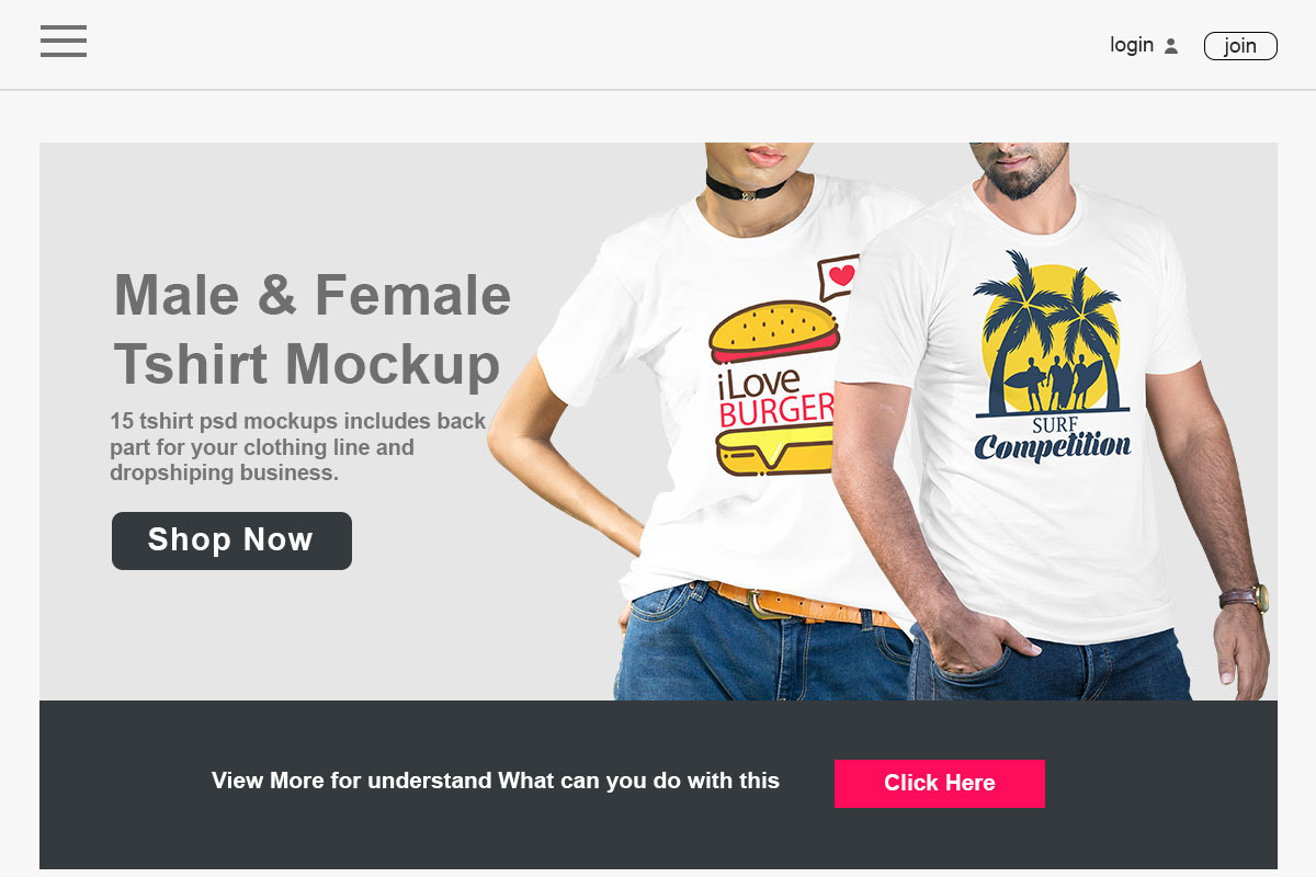 Male and Female tshirt mockup, a Shirt Mockup by designvillage (Photo 2 of 4)