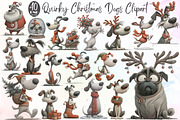 Quirky Christmas Dogs Clipart, an Illustration by Sublimation Artist (Thumbnail 1 of 6)