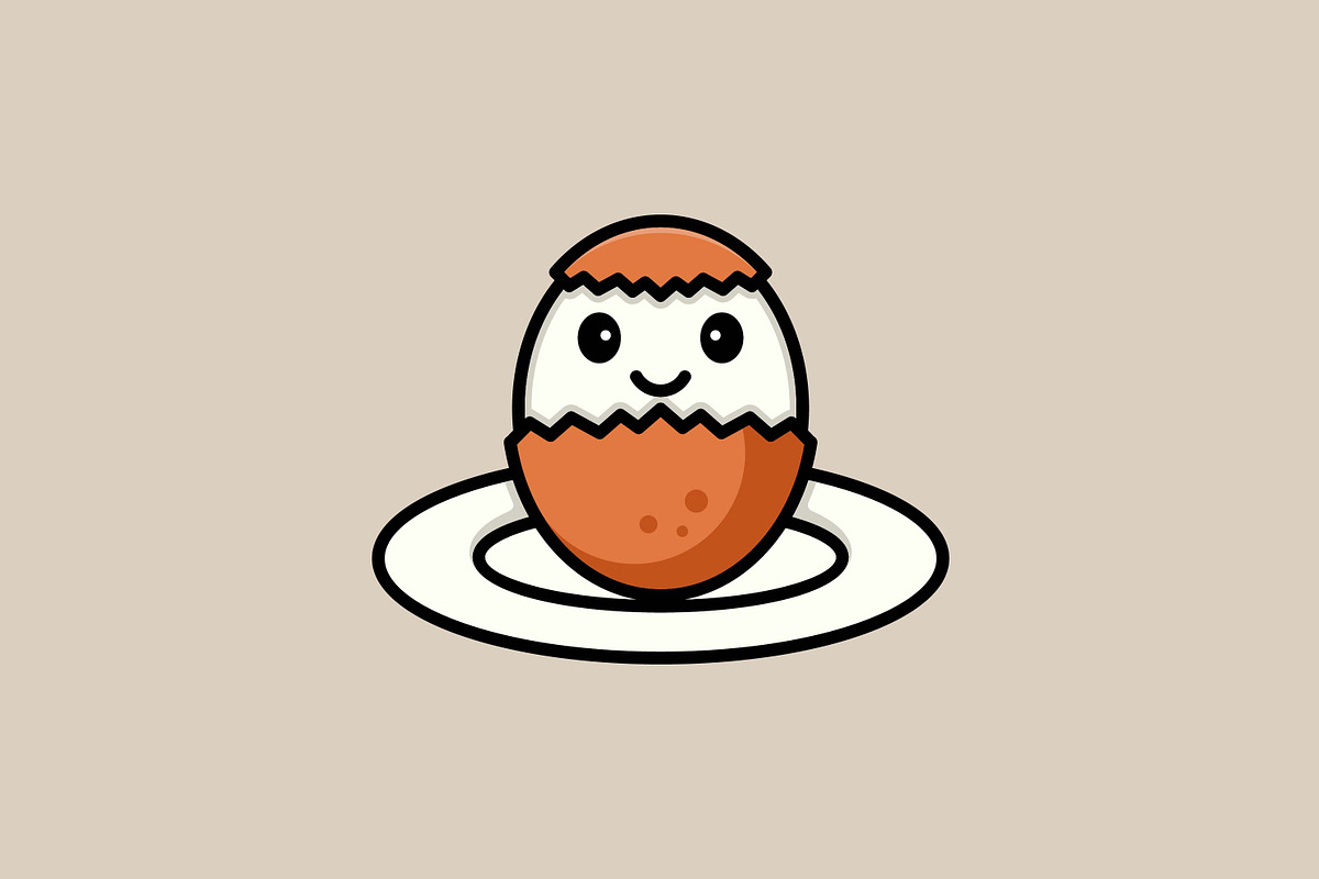 cute face eggshell vector template, a Branding & Logo Template by OmerStudio