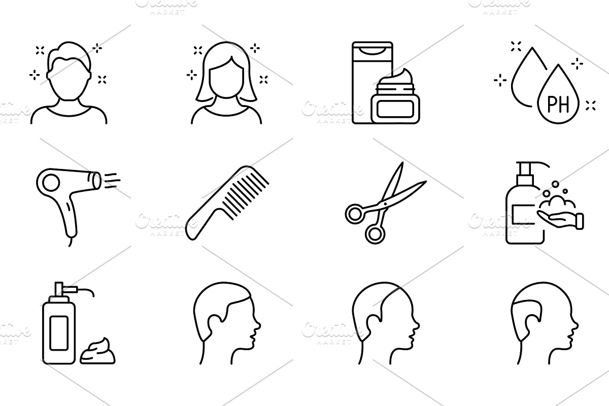 Barbershop and Hairdresser Icons, an Object Illustration by Vector Creator