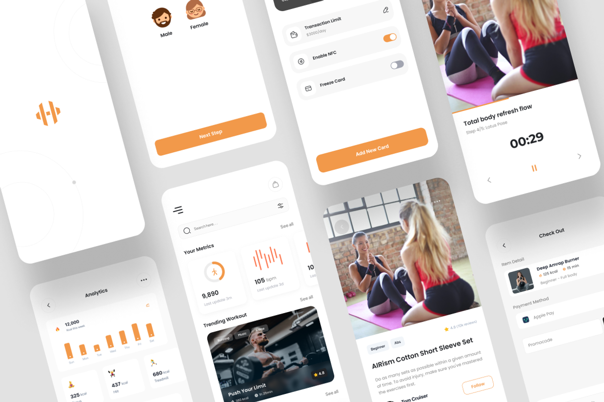 High Fit - Fitness App UI Kit, an UI Kit Template by iDoodle Studio (Photo 2 of 4)