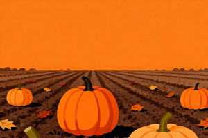 Harvest Time Pumpkin Patch Card, a Decorative Illustration by Virgo Studio