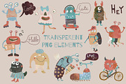 Cute Monsters collection, a Pattern Graphic by watercolor kamill (Thumbnail 8 of 10)