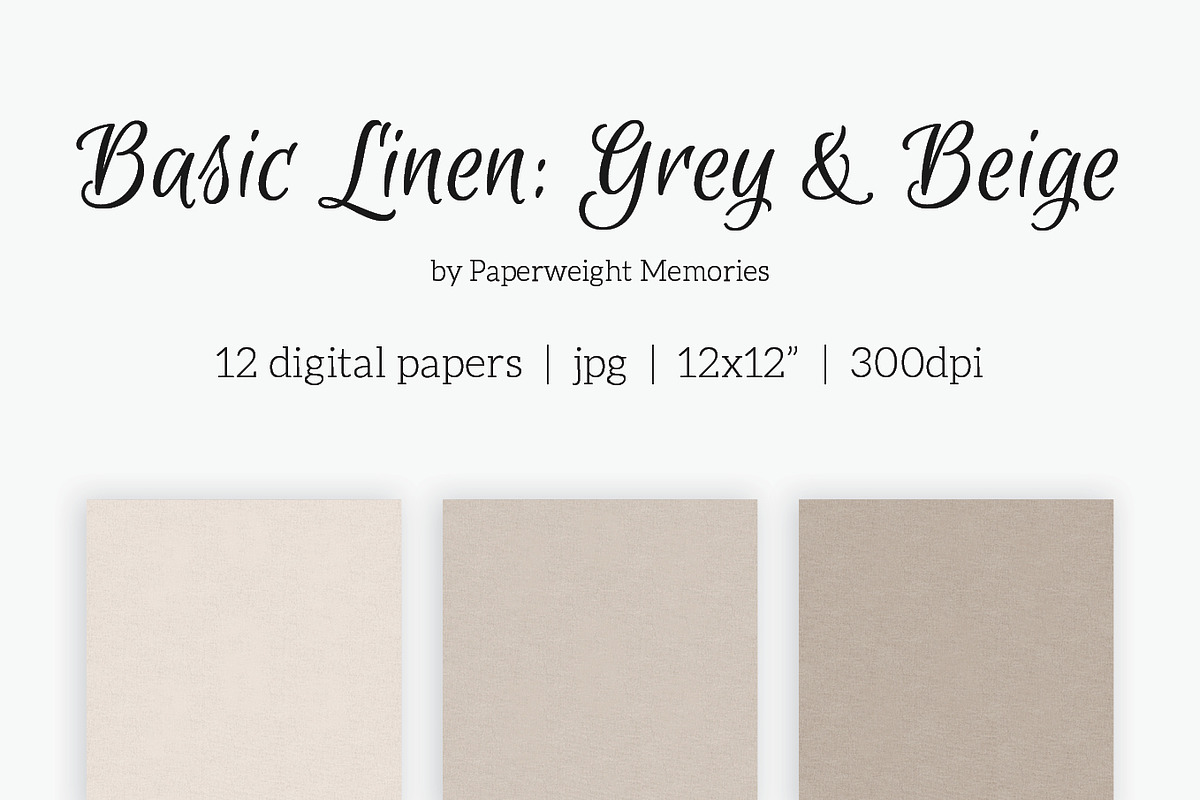 Paper - Basic Linen - Grey & Beige preview 5