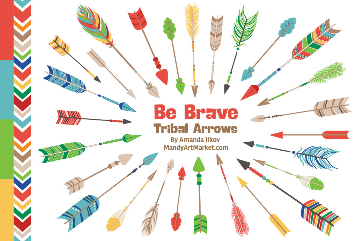 Crayon Box Tribal Arrows Clipart, an Illustration by Amanda Ilkov (Photo 1 of 4)