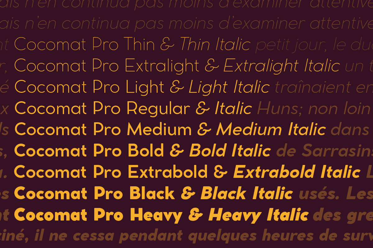 Cocomat Pro - 18 fonts, a Sans Serif Font by Zetafonts (Photo 9 of 14)