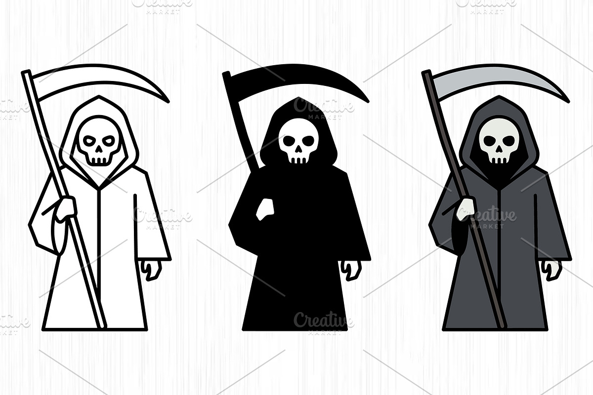 Grim Reaper Trio Vector Pack, an Object Graphic by Artonix (Photo 2 of 3)
