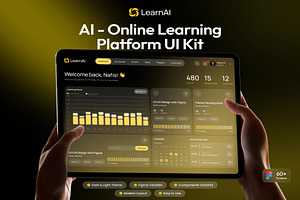 AI Online Learning Platform UI Kit, an UI Kit Template by Lumina_ui_ux202