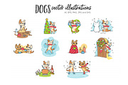 Cats&Dogs Winter Set, an Animal Illustration by Nina's Illustration Shop (Thumbnail 2 of 6)