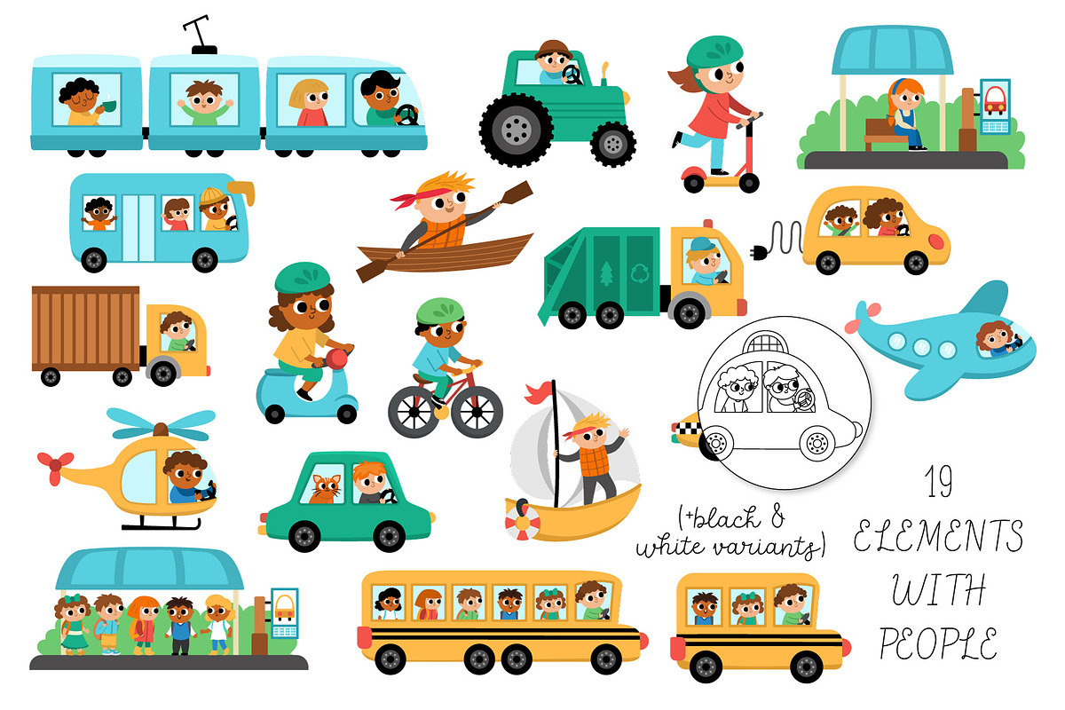Transportation clipart, an Object Graphic by Lexi Claus (Photo 5 of 12)
