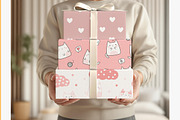 Man holding gift stack mockup, a Packaging Mockup by Rami's Mockups (Thumbnail 3 of 5)