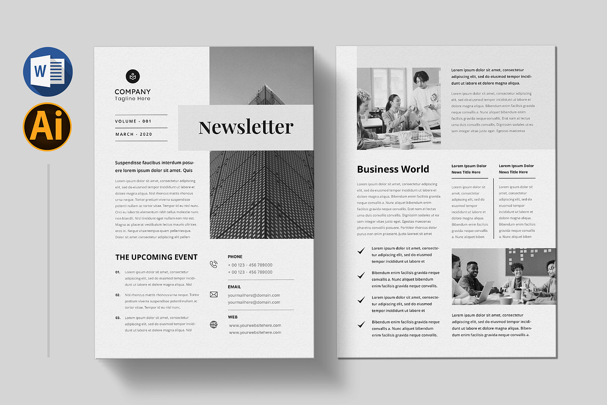 Newsletter Template | Word, a Flyer Template by Pixelpick (Photo 1 of 3)