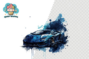 Lamborghini Watercolor Clipart