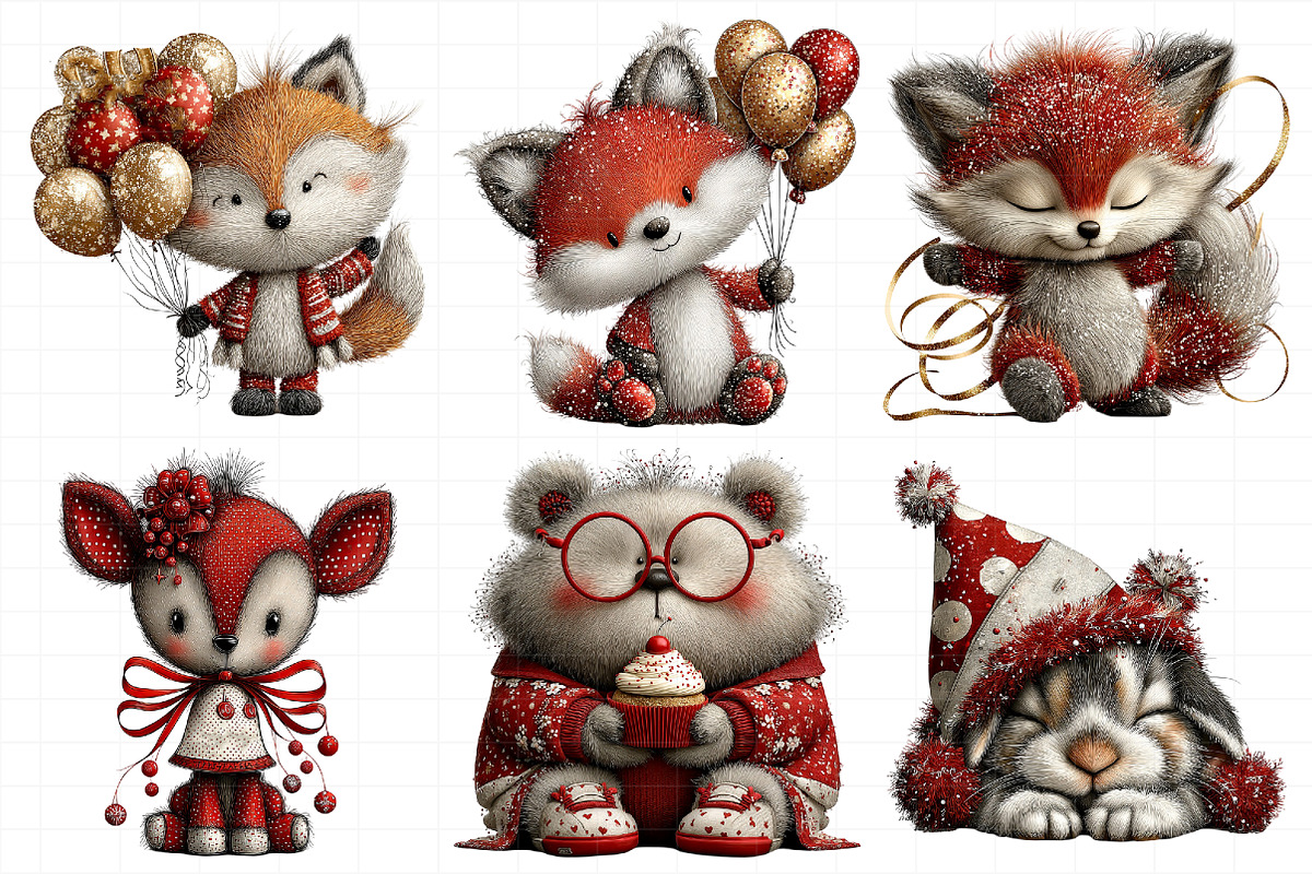 Whimsical New Year Animal Party Clip, an Illustration by Daily.Designs (Photo 8 of 8)