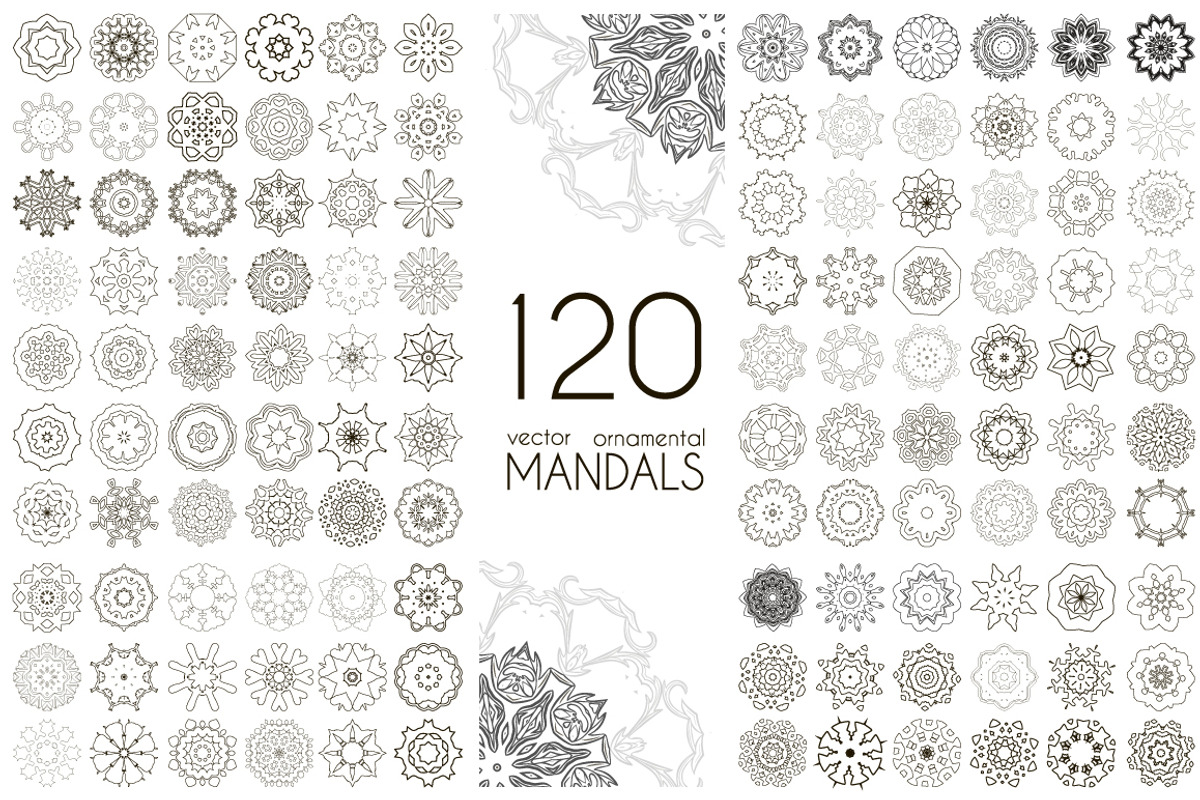 120 vector ornamental mandalas, a Decorative Illustration by Tatti Graphic Studio