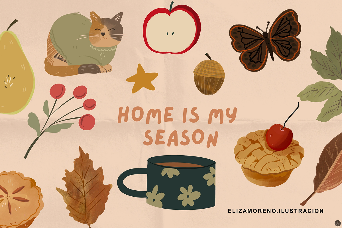 Home Is My Season 33 cozy stickers, a Seasonal Illustration by Cocoa studio by Eliza M (Photo 1 of 4)