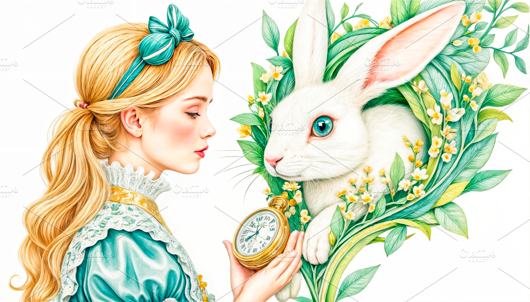 Beautiful Alice met a white rabbit,, an Animal Photo by TatsianaSalauyova