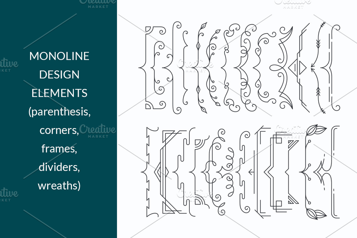 Vector line design elements' set, an Object Graphic by SpaceNymph (Photo 2 of 7)
