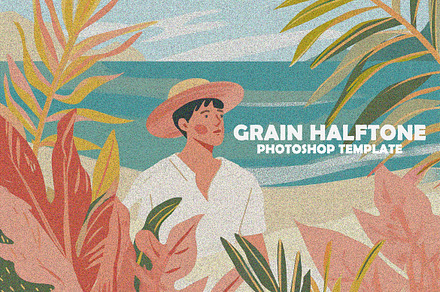 Grain Halftone Photoshop Template