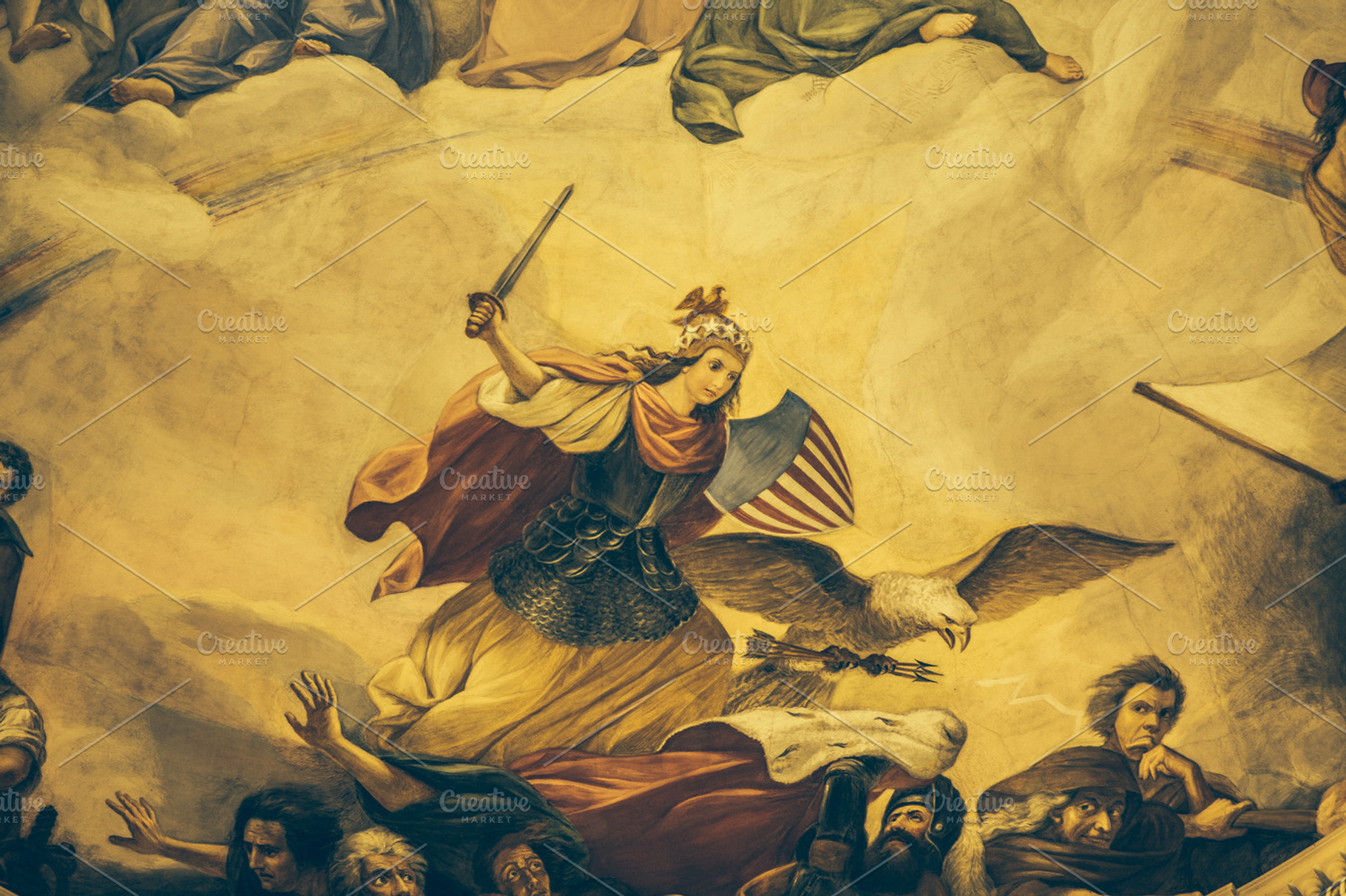 Painting Of The Capitol Dome Stock Photo Containing Washington Dc And Dc