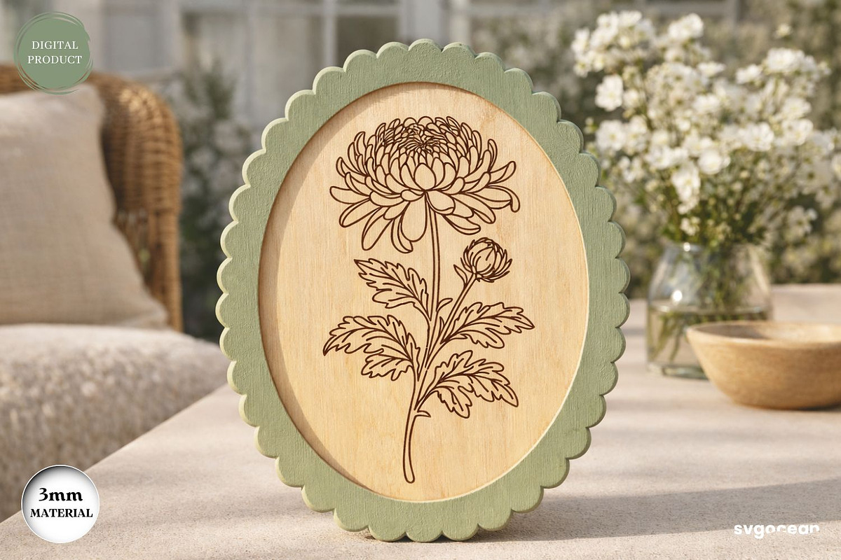 Scalloped Flower Frame SVG Bundle, a Decorative Illustration by svgocean (Photo 12 of 13)