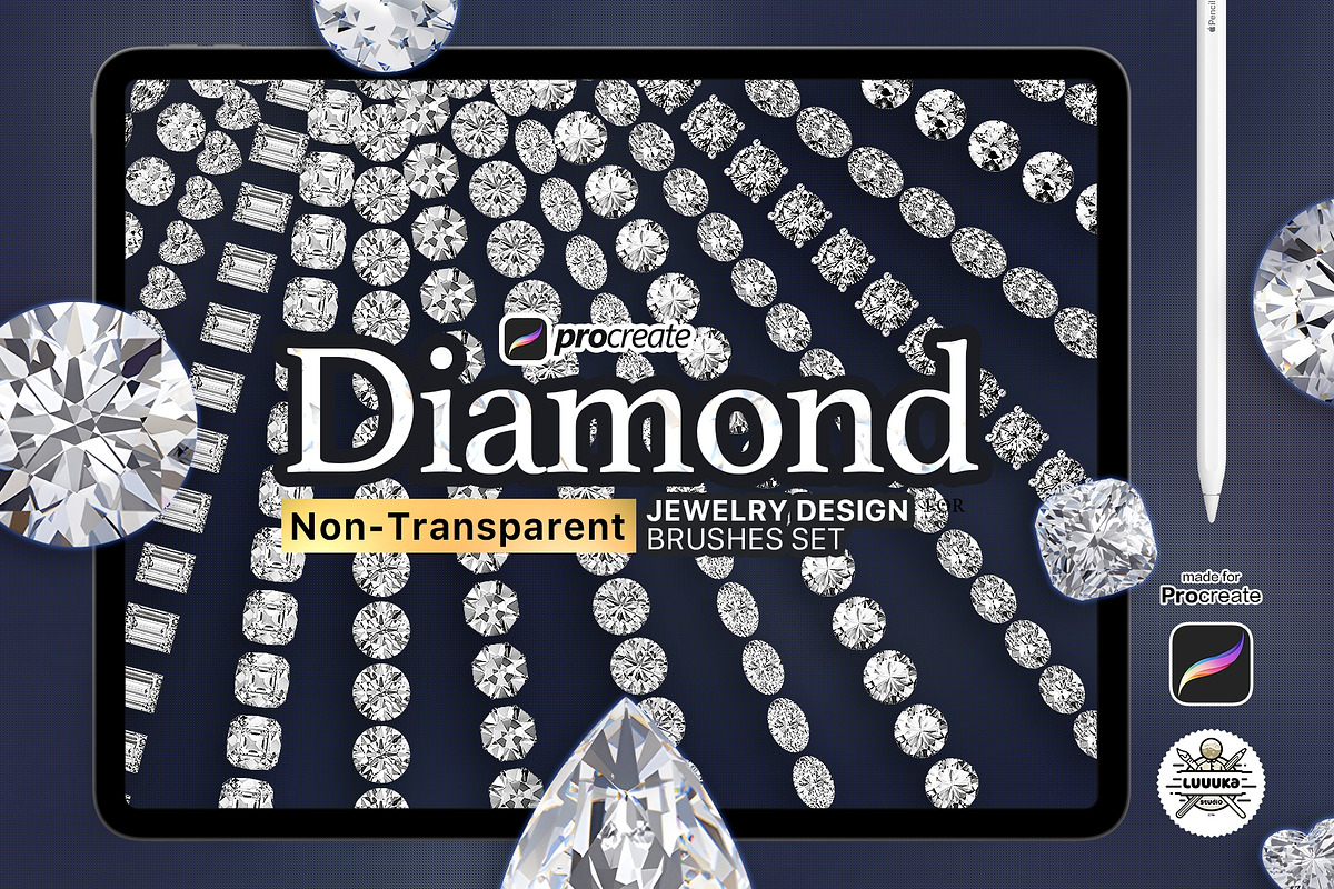 106 Procreate diamond brashes set, a Brush Add-On by Luuuka studio (Photo 2 of 10)