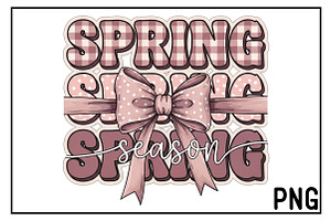 Spring Season Coquette Bow Png, an Illustration by Black Bird Studio