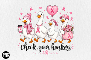 Check Your Honkers Breast Cancer, a Seasonal Illustration by CraftArtStudio