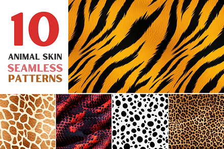 Animal Skin Seamless Patterns, a Pattern Graphic by Digidz