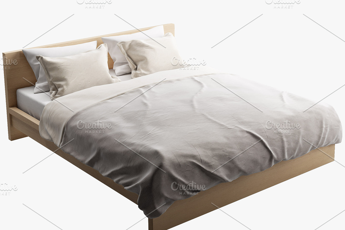 Double bed 3d model, a Furniture 3D Model by 3dmitruk (Photo 4 of 8)
