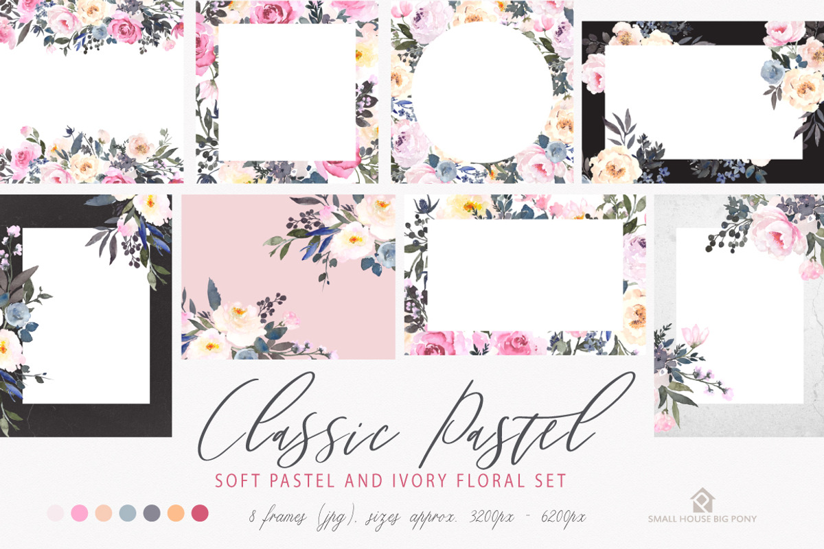 Watercolor Flowers: CLASSIC PASTEL, a Graphic by SmallHouseBigPony (Photo 10 of 18)
