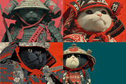 40 Samurai Cat Illustrations, an Animal Illustration by HipFonts (Thumbnail 8 of 11)