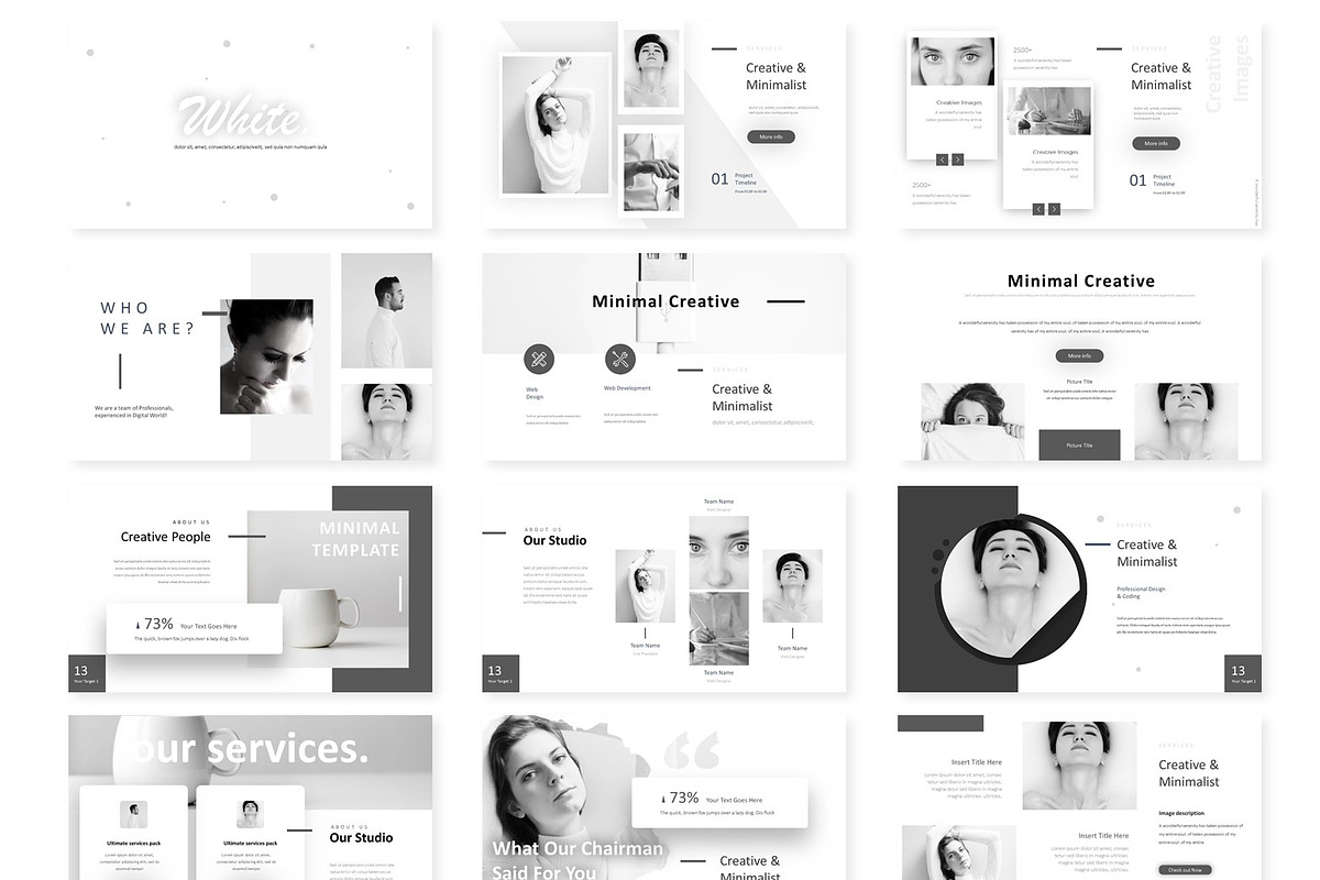White - Powerpoint Template, a Presentation Template by AQR Studio