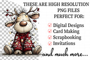 Funny Christmas Reindeer Clipart, an Illustration by Daily.Designs (Thumbnail 2 of 8)