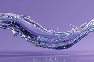 Water wave splash purple background, a Photo by Pixeness Studio