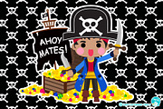 Digital Clipart Ahoy Mates, a Decorative Illustration by Cozy Cat Design (Thumbnail 1 of 3)