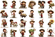 Watercolor little Farmer Clipart Set, an Illustration by Sublimation Artist (Thumbnail 2 of 6)