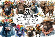 Funny Buffalo Clipart, an Illustration by Designking (Thumbnail 1 of 4)
